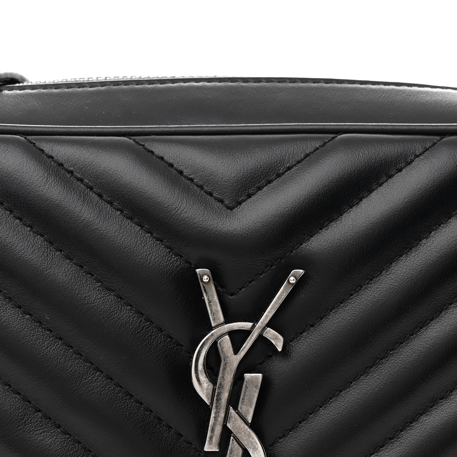 Saint Laurent Calfskin Matelasse Monogram Lou Camera Bag Black 8 of 11