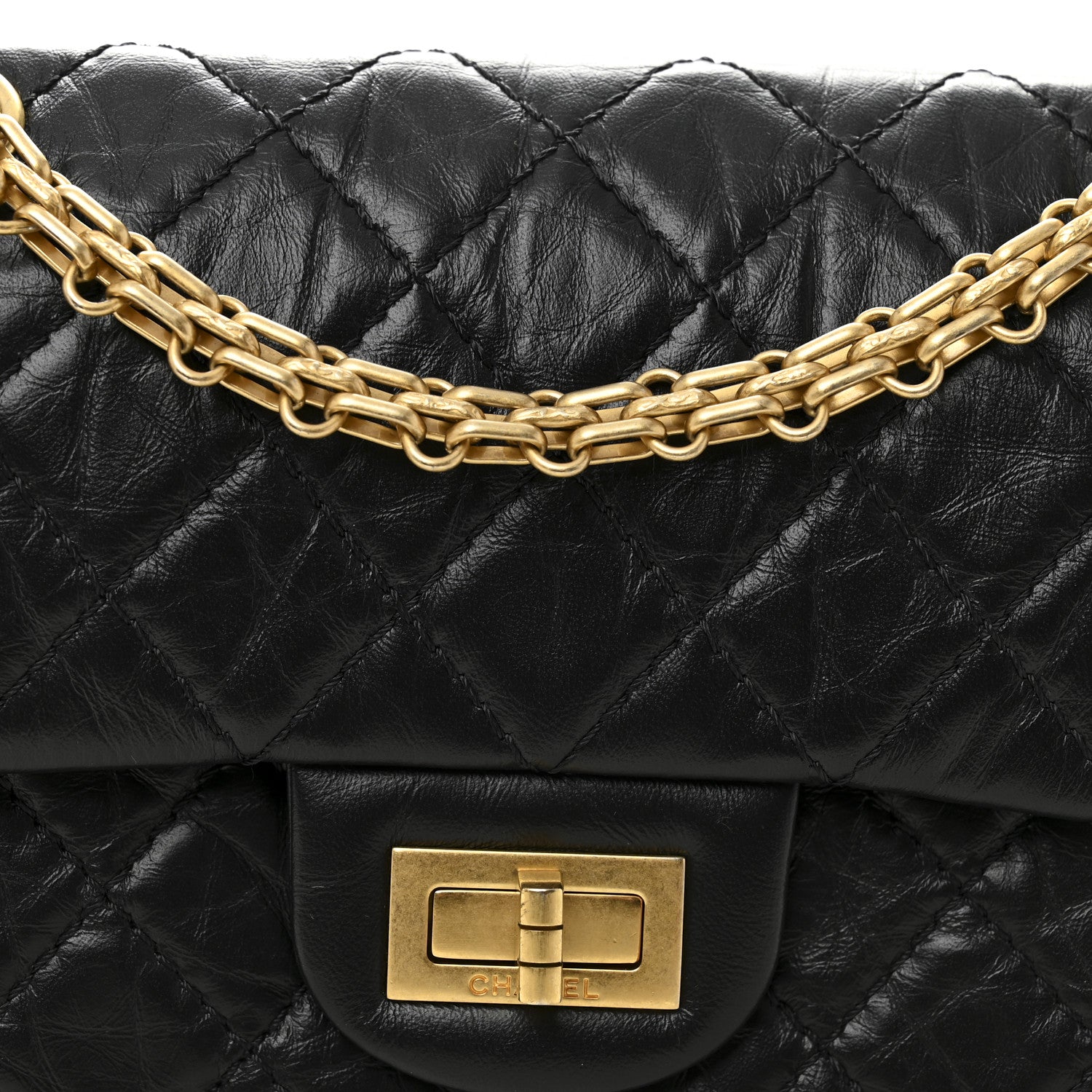 Chanel Aged Calfskin Quilted 2.55 Reissue Mini Flap Black 8 of 10