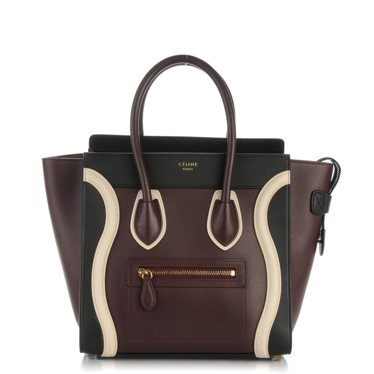Celine Smooth Calfskin Micro Tri-Color Luggage Burgundy 1 of 8