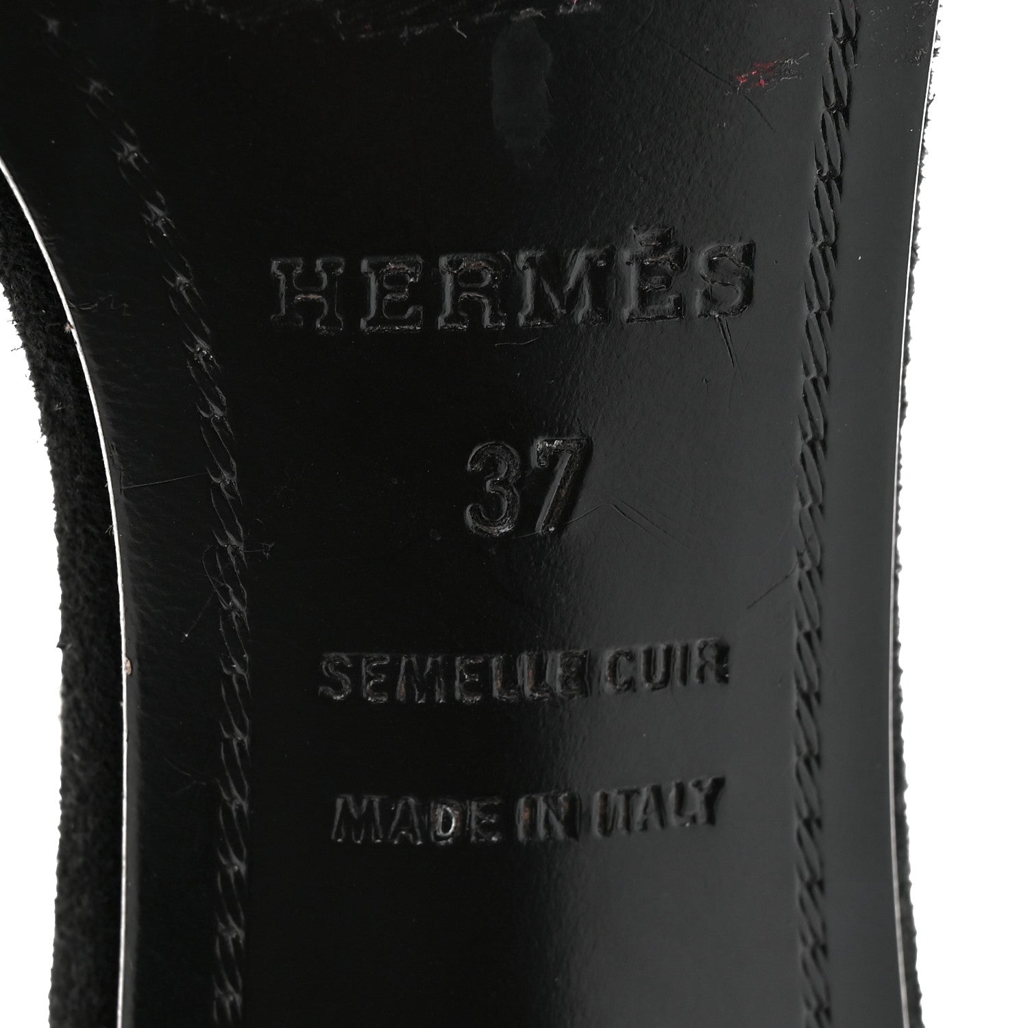 Hermes Suede Goatskin Crystal Premiere 70 Sandals 37 Black 7 of 9