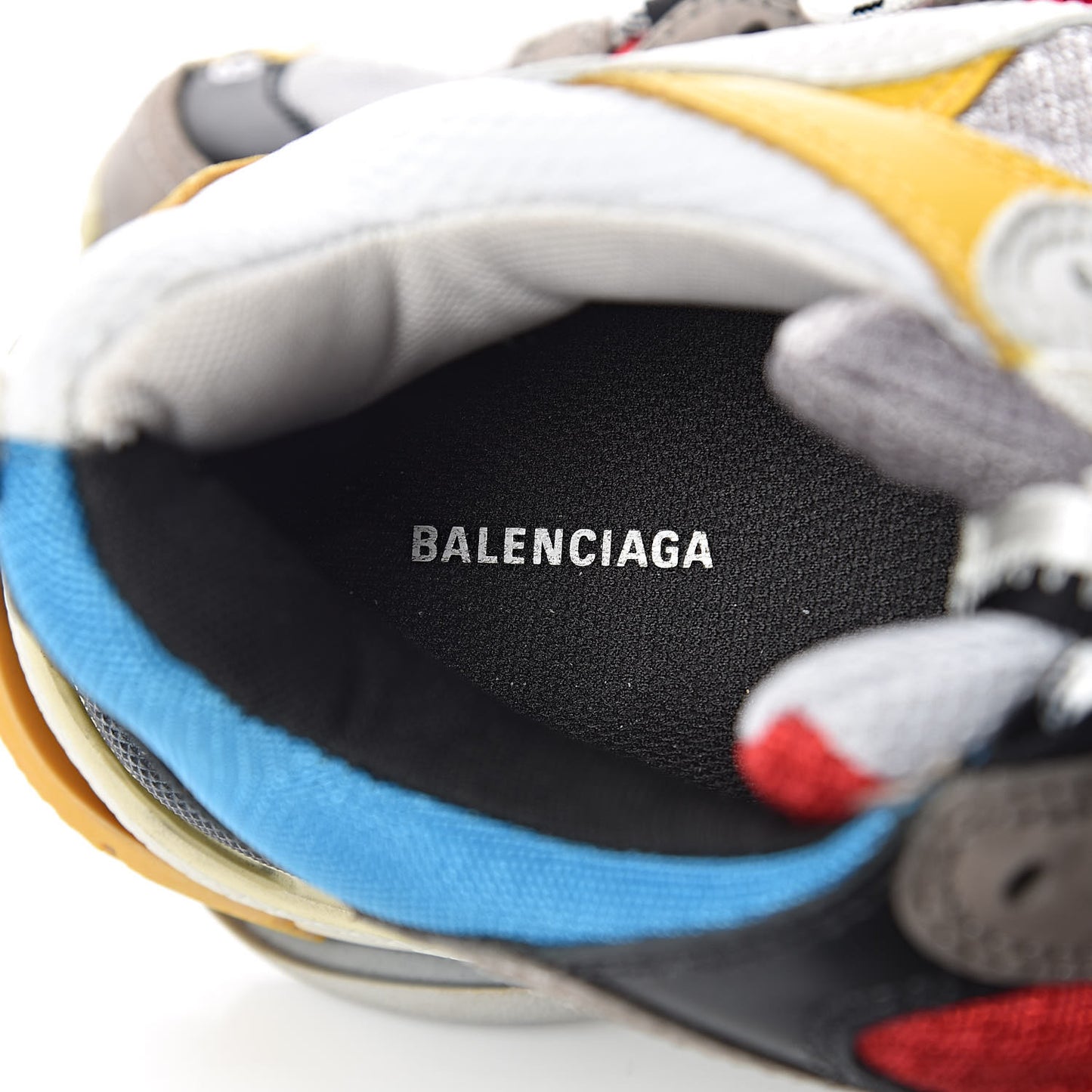 Fabric Mesh Half & Half Colorways Mens Triple S Sneakers 39 Grey Blue Rouge Jaune Black