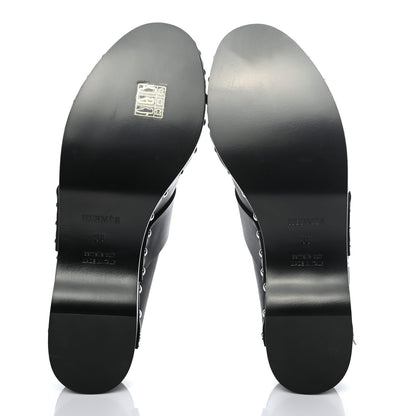 Hermes Calfskin Calya Mules 38 Black 7 of 8