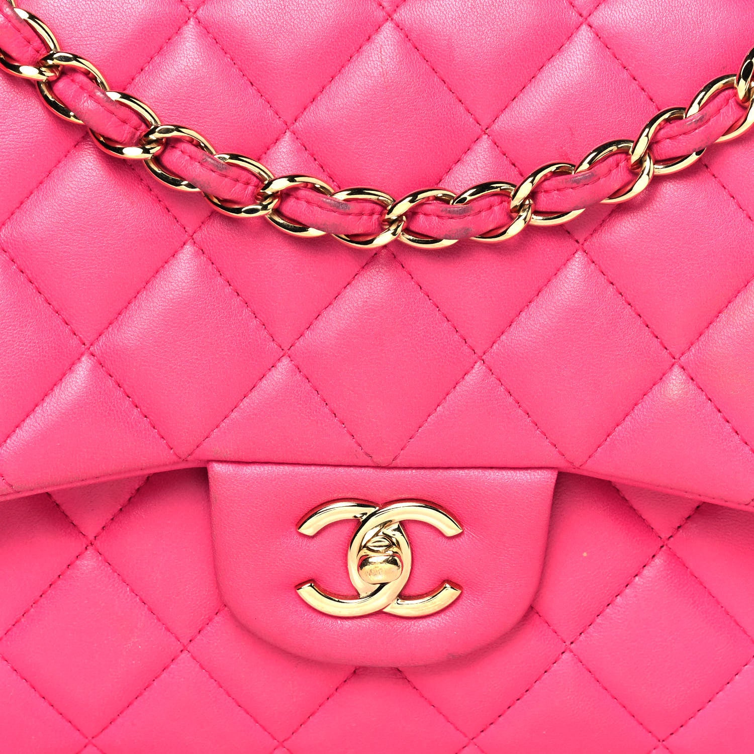 Chanel Lambskin Quilted Jumbo Double Flap Dark Pink 7 of 27