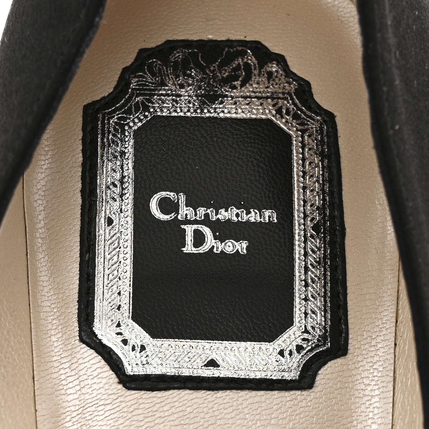 Christian Dior Satin Mirror Bow Pumps 37 Black 6 of 10