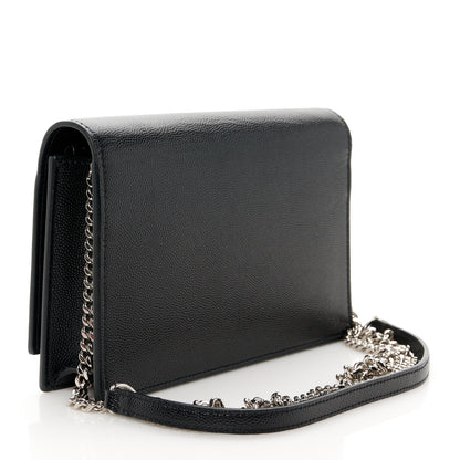 Saint Laurent Grain De Poudre Classic Monogram Kate Tassel Chain Wallet Black 3 of 10