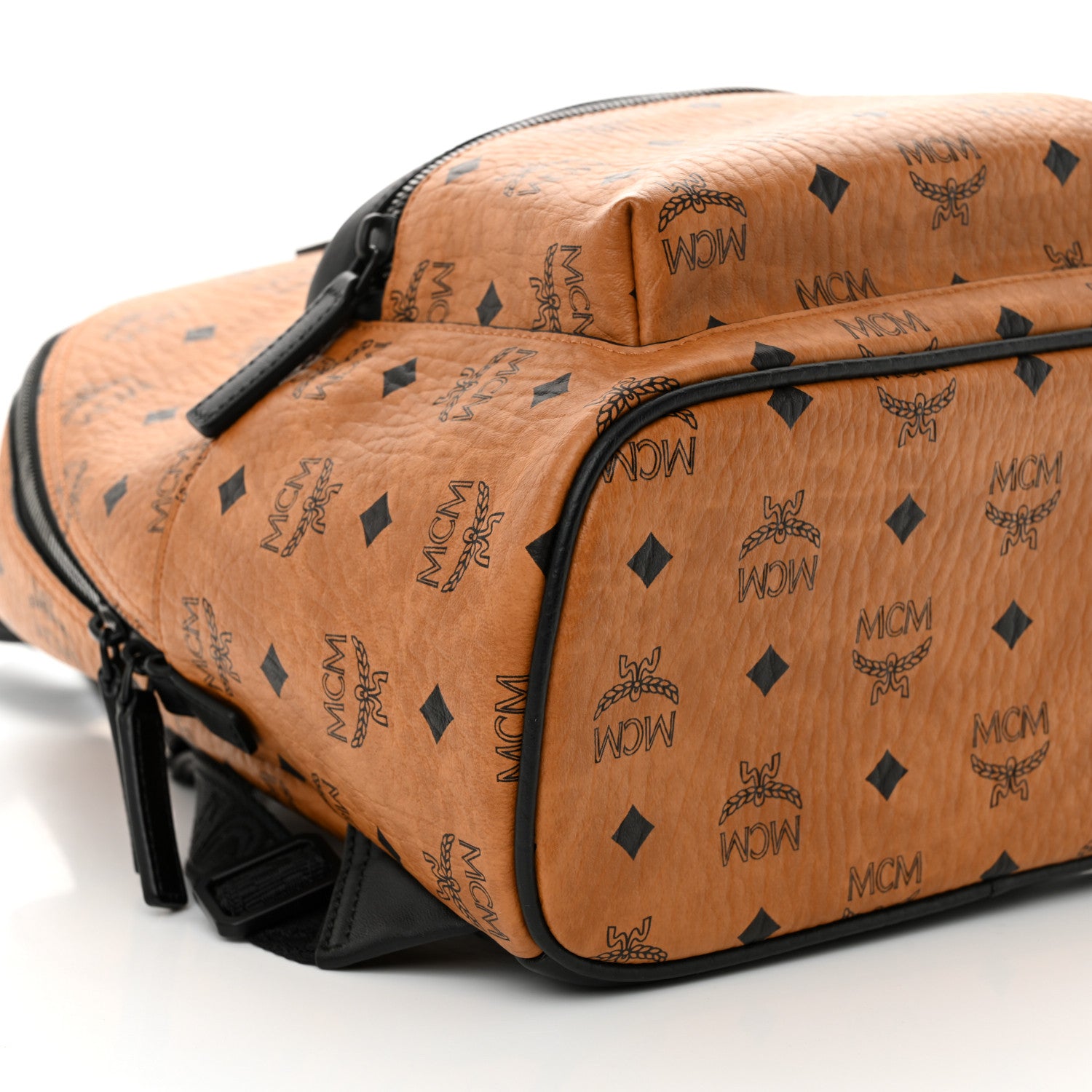 MCM Visetos Small Stark Backpack Cognac Black 9 of 10