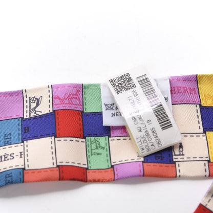Hermes Silk Bolduc Au Carre Twilly Corail Jaune Multicolor 2 of 3