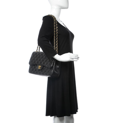 Chanel Lambskin Quilted Jumbo Double Flap Black 2 of 8