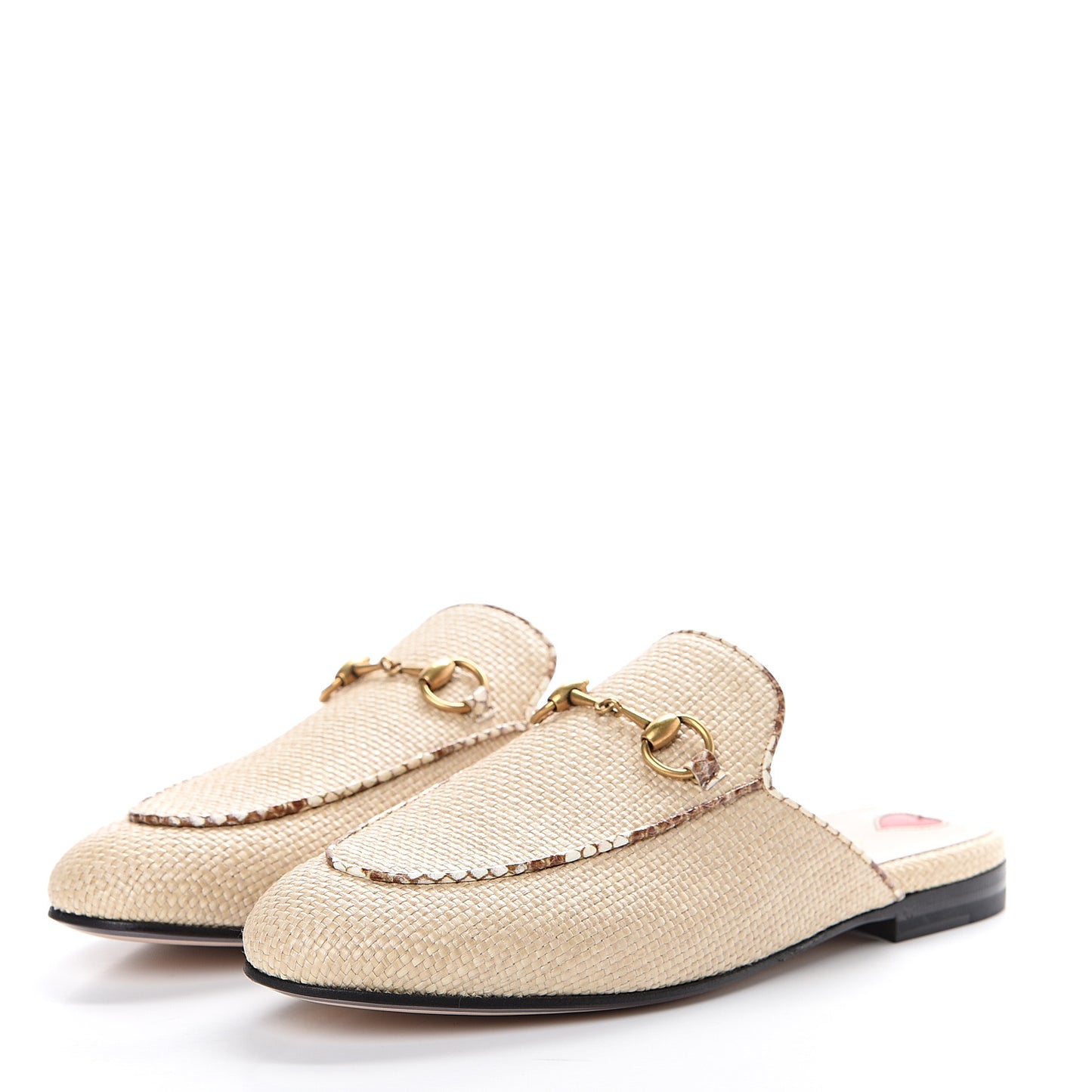 Straw Elaphe Womens Princetown Slippers 37 Natural Cream Brown