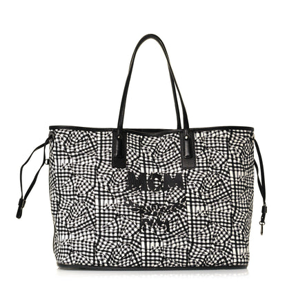 MCM Visetos Large Liz Reversible Shopper Tote Black 11 of 18