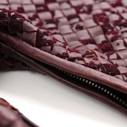 Bottega Veneta Nappa Velours Intrecciato Fuzzy Medium Veneta Hobo Aubergine 8 of 8