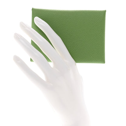 Hermes Epsom Calvi Duo Card Case Vert Criquet 2 of 7