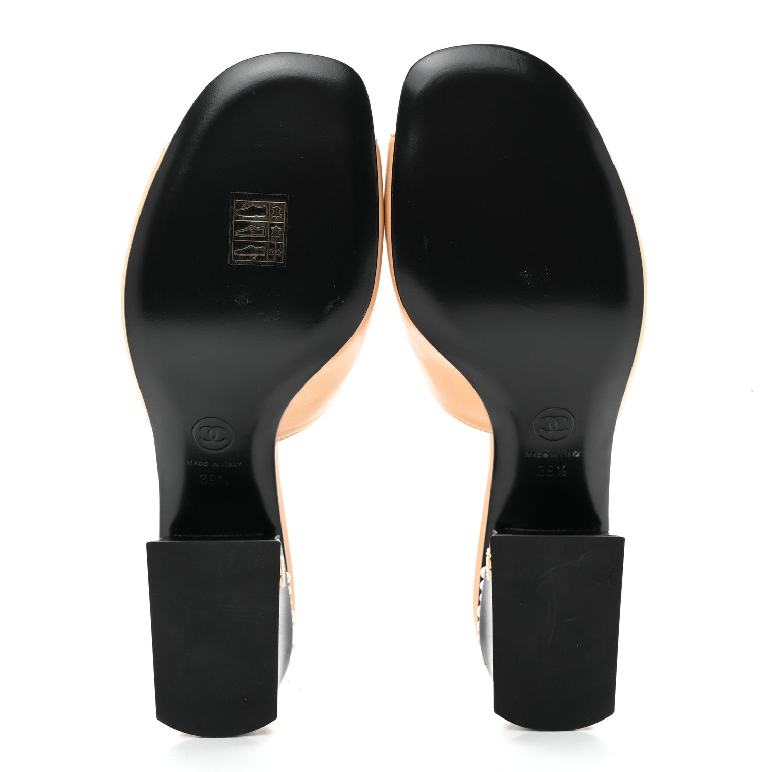 Chanel Shiny Goatskin Pearl Mule 39.5 Beige 6 of 10