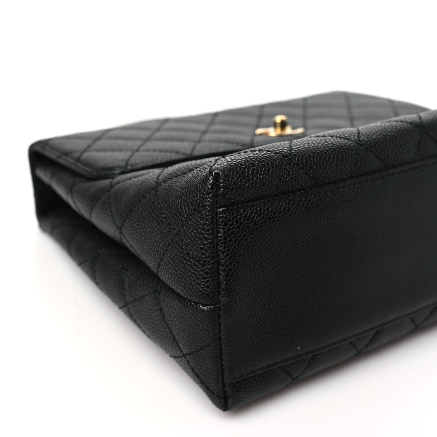Caviar Quilted Jumbo Kelly Flap Black