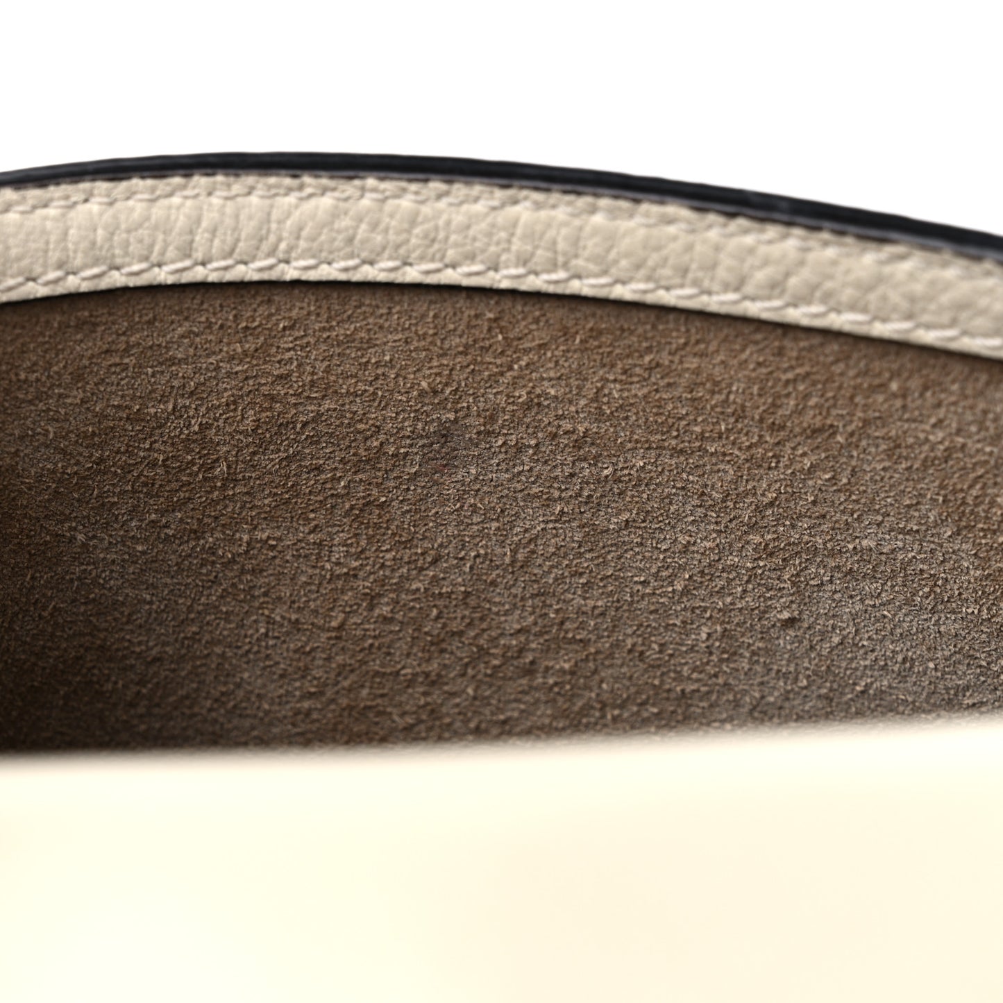 Calfskin Suede Small Nile Bracelet Bag Off White