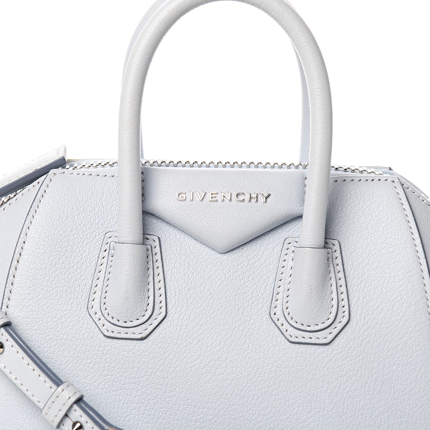 Sugar Goatskin Mini Antigona Baby Blue