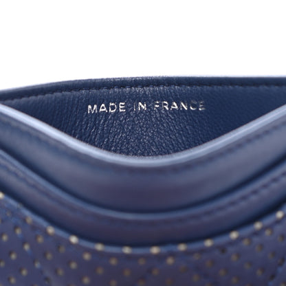 Chanel Perforated Lambskin Quilted Card Holder Blue 7 of 10