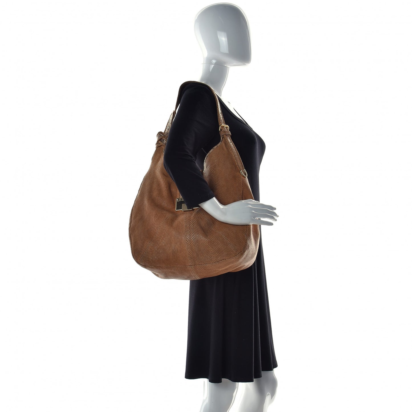Snakeskin Embossed Calfskin Rahmyn Beige