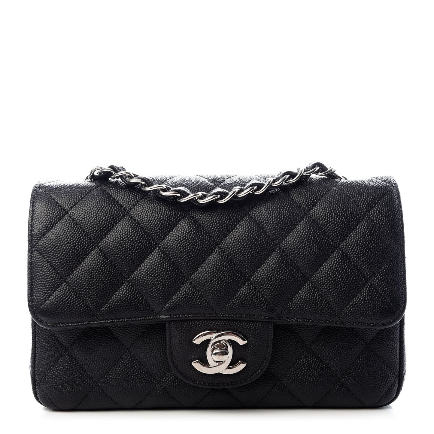 Caviar Quilted Mini Rectangular Flap Black