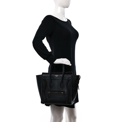 Celine Smooth Calfskin Micro Luggage Black 2 of 8