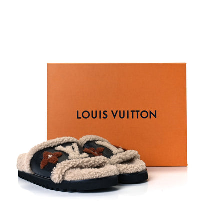 Louis Vuitton Shearling Calfskin Paseo Flat Comfort Mule 38 Beige 10 of 10