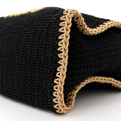 Chanel Cotton Crochet Large Deauville Tote Black Beige 10 of 10