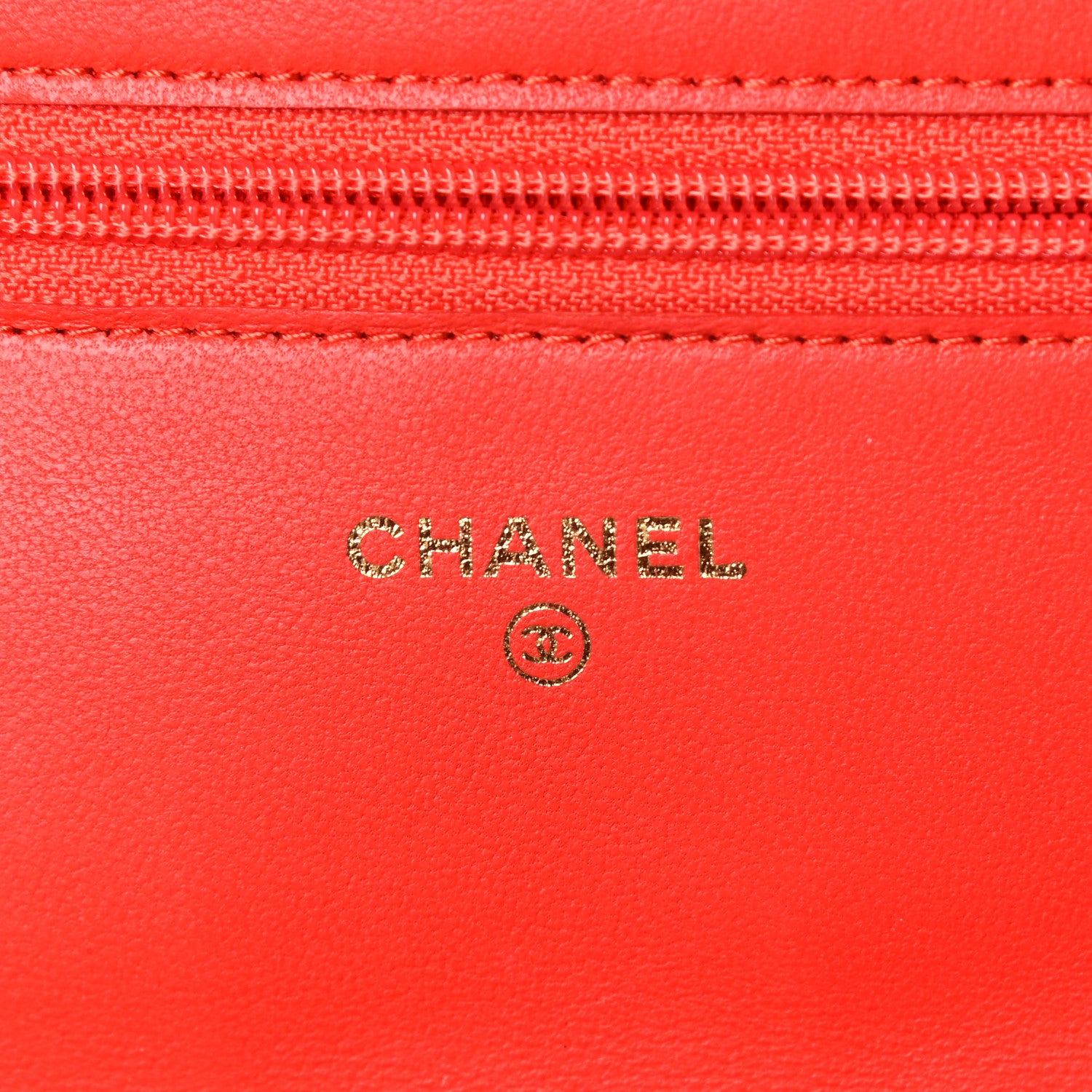 Chanel Lambskin Quilted Wallet On Chain WOC Red 6 of 13
