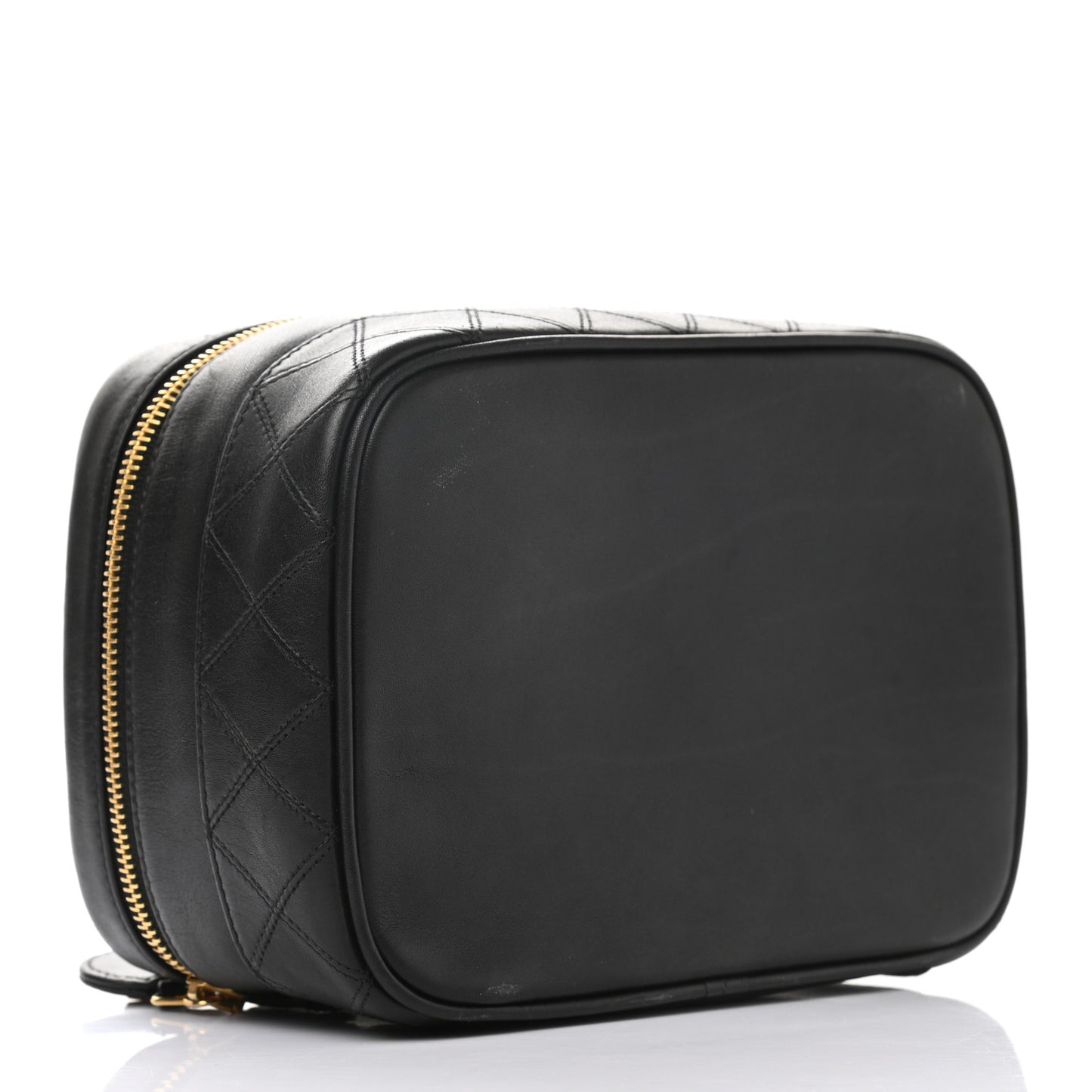 Lambskin Vanity Cosmetic Case Black