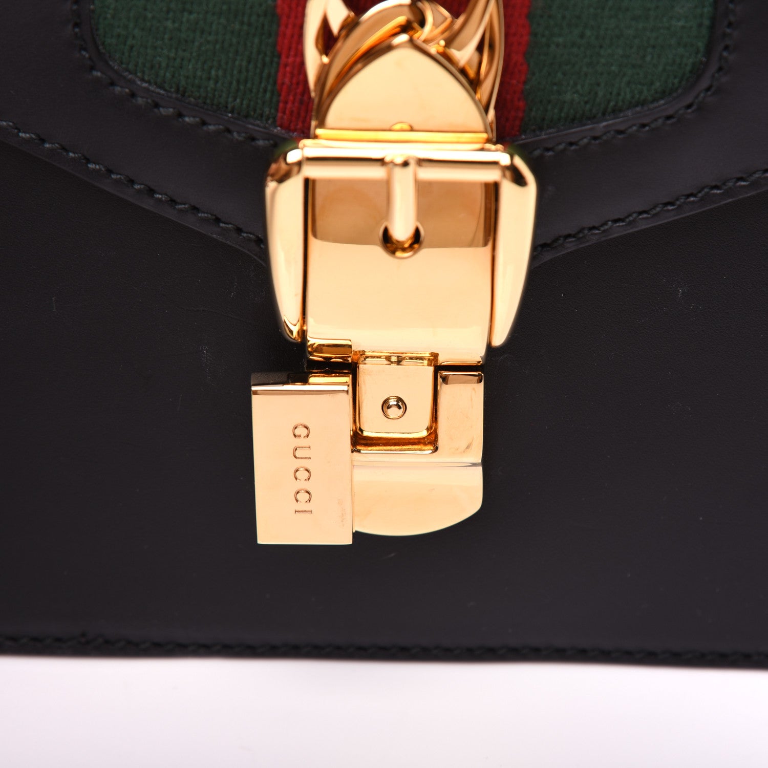 Gucci Calfskin Mini Sylvie Top Handle Bag Black 13 of 18