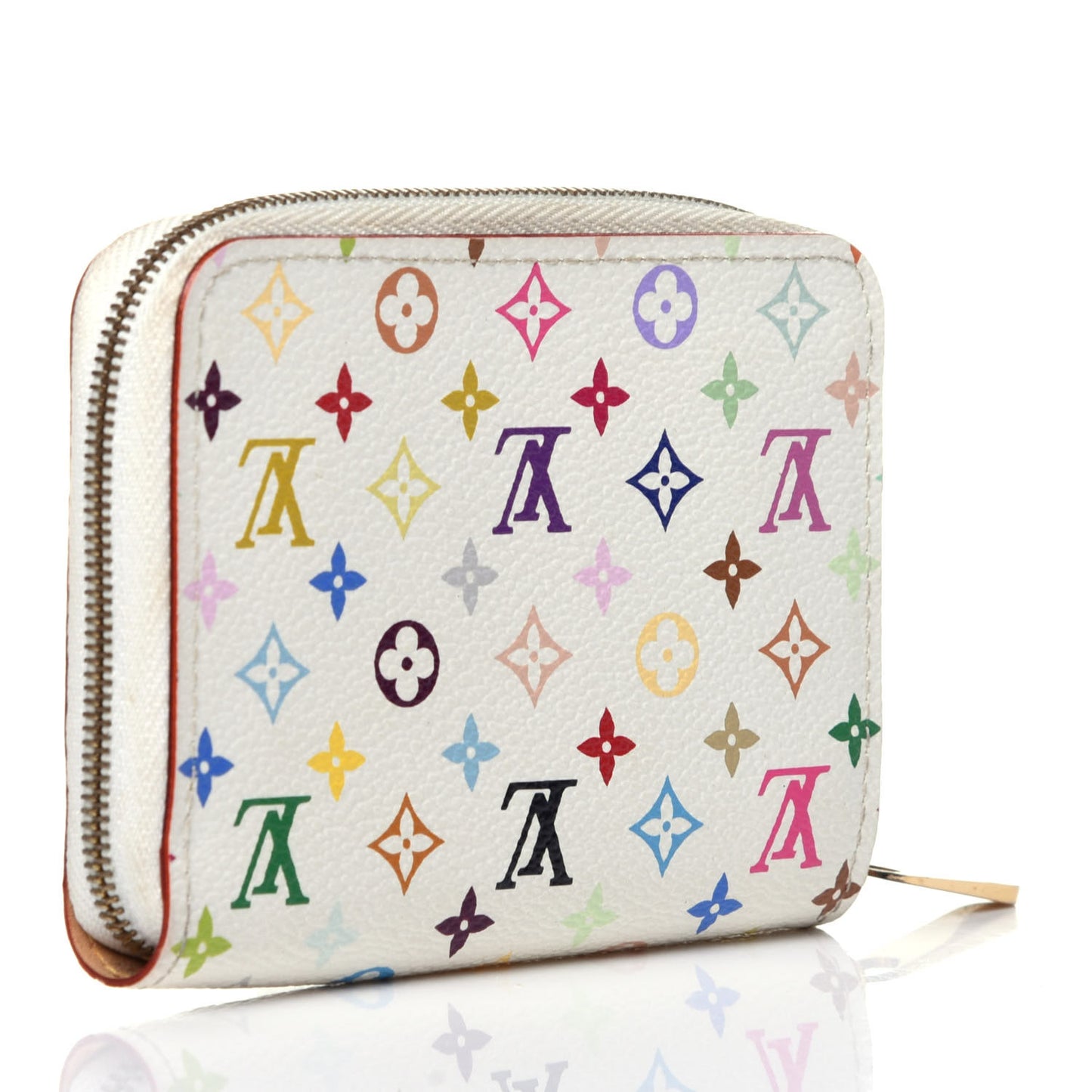 Monogram Multicolor Zippy Coin Purse Wallet White