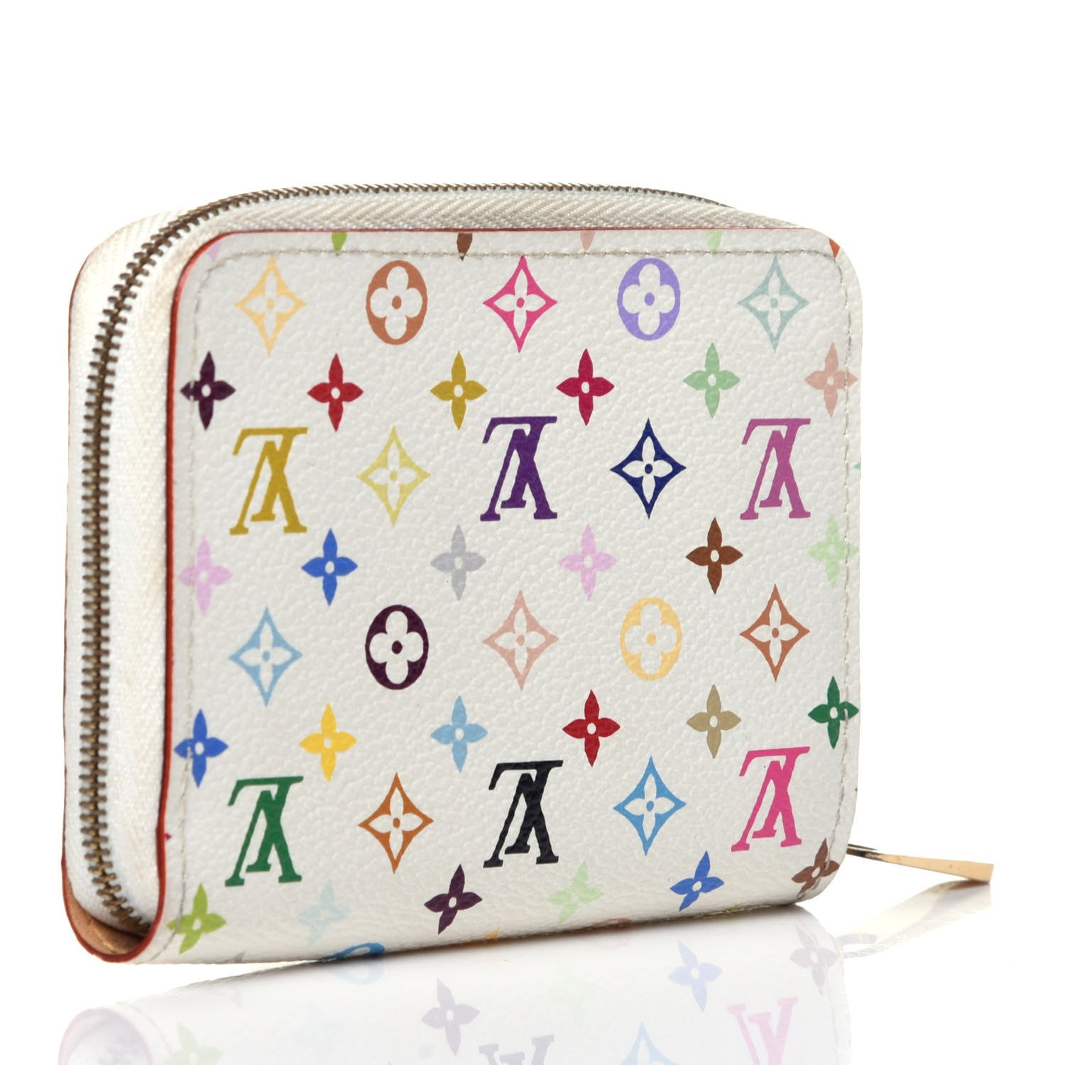 Louis Vuitton Monogram Multicolor Zippy Coin Purse Wallet White 3 of 11