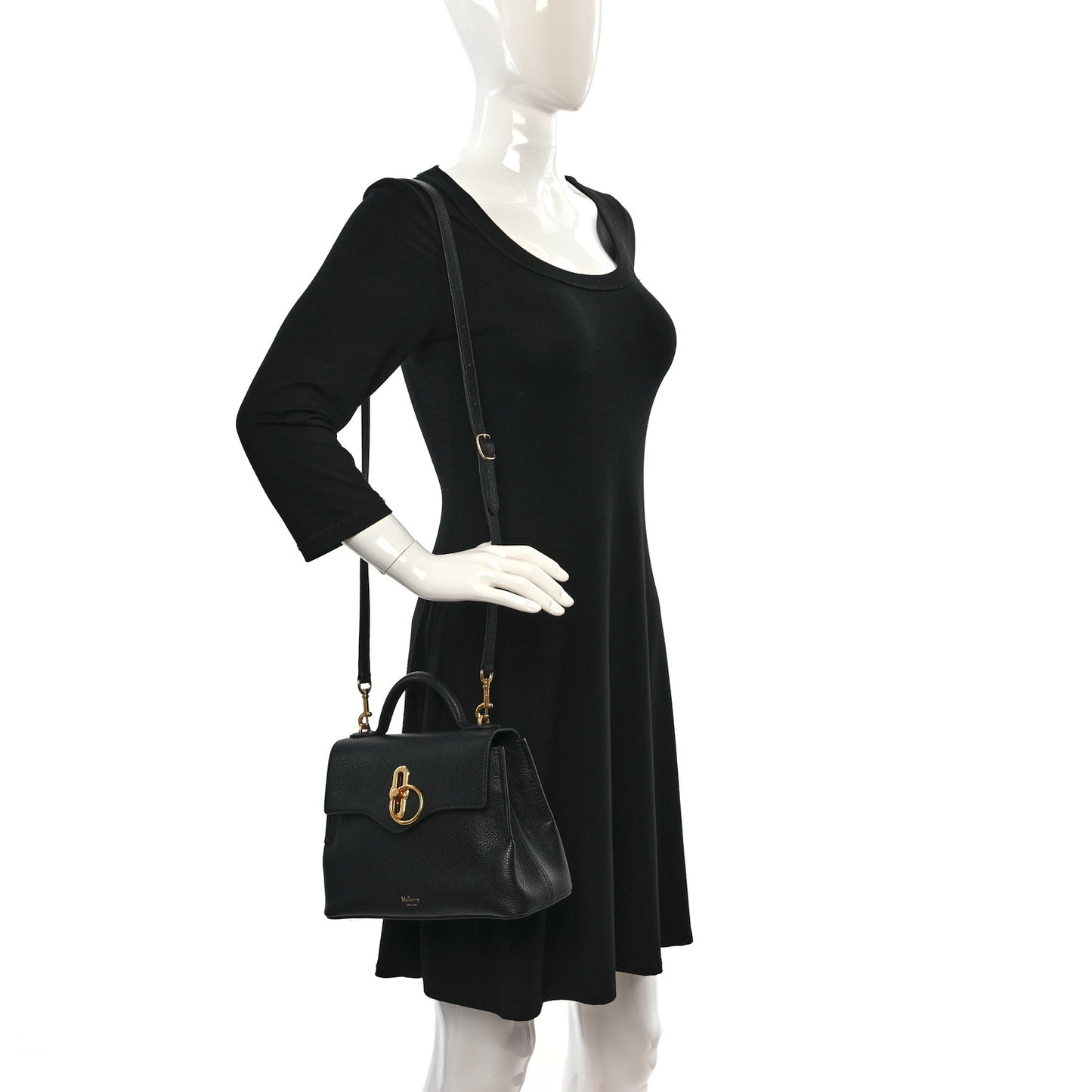 Small Classic Grain Calfskin Mini Seaton Black
