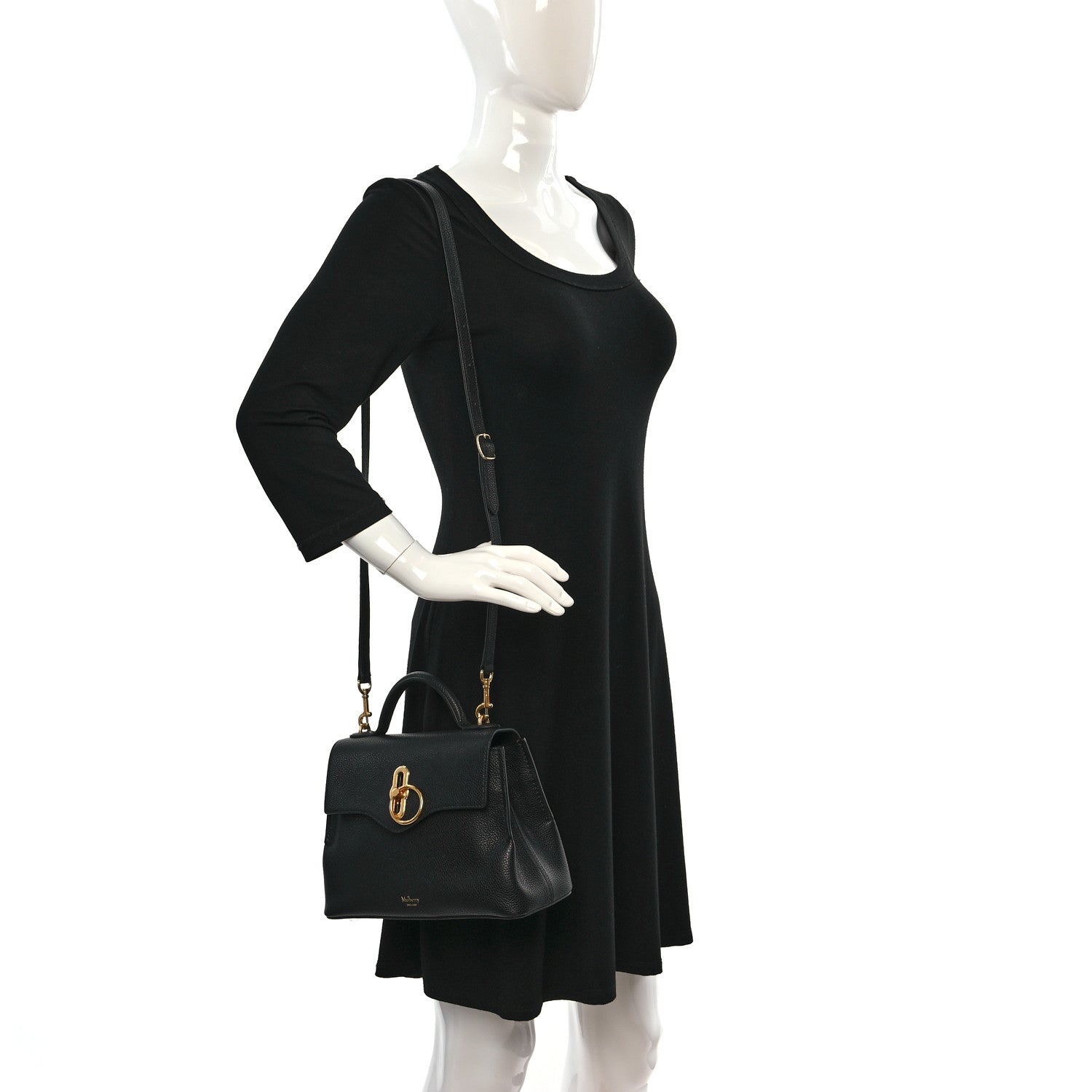 Mulberry Small Classic Grain Calfskin Mini Seaton Black 2 of 8