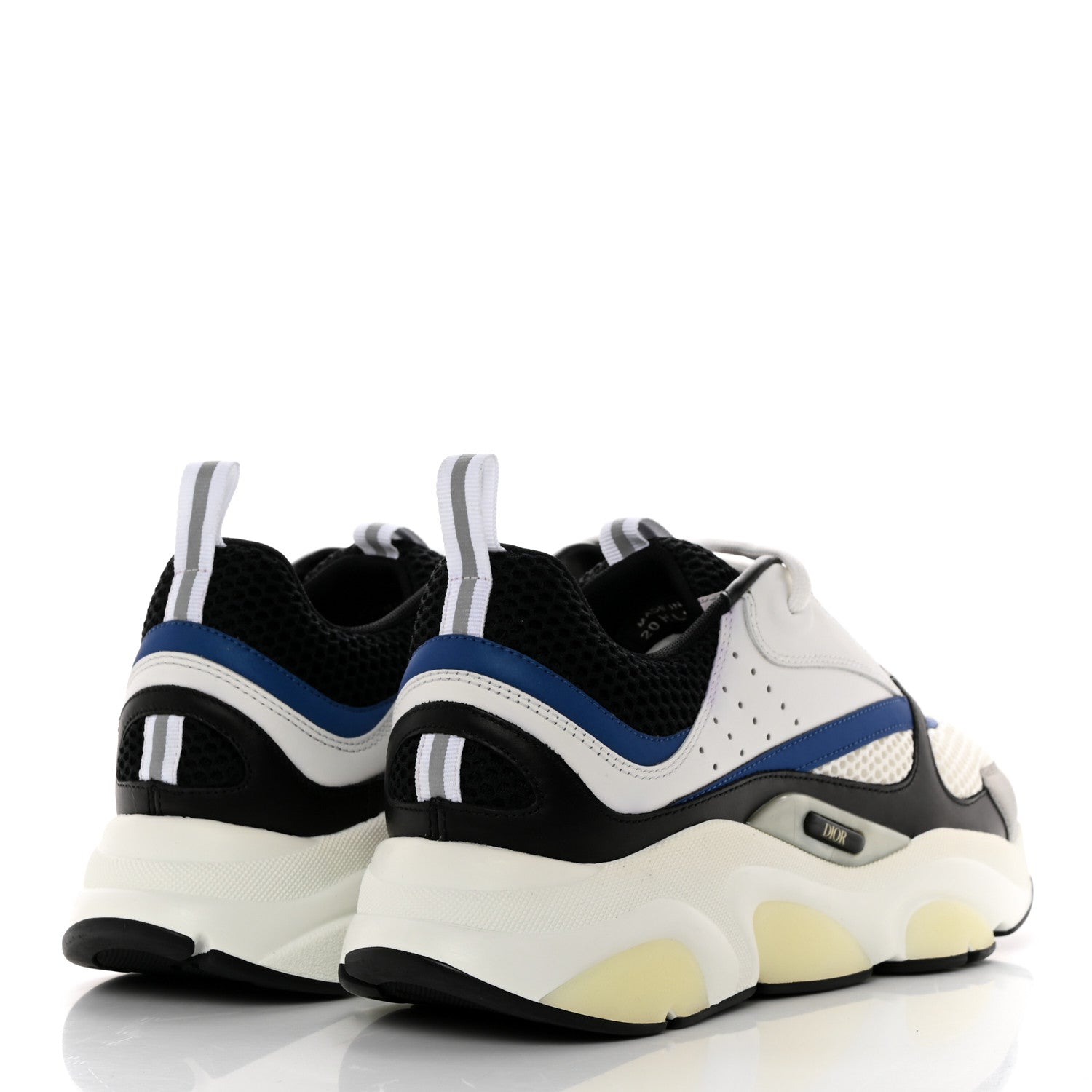 Christian Dior Technical Mesh Calfskin Mens B22 Sneakers 43 White Black Blue 4 of 9