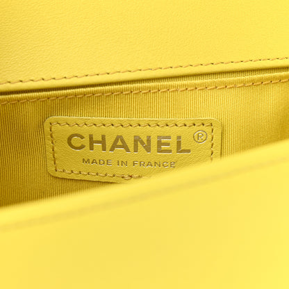 Chanel Calfskin Chevron Quilted Medium Boy Flap Yellow 6 of 14