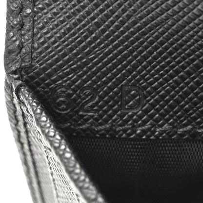 Prada Saffiano Bi-Fold Wallet Black Papaya 9 of 10