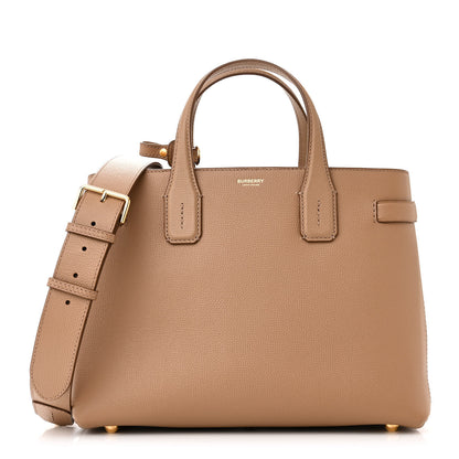 Burberry Derby Calfskin House Check Medium Banner Tote Camel 1 of 10