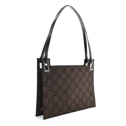 Gucci Nylon Monogram Flat Shoulder Bag Brown 3 of 10