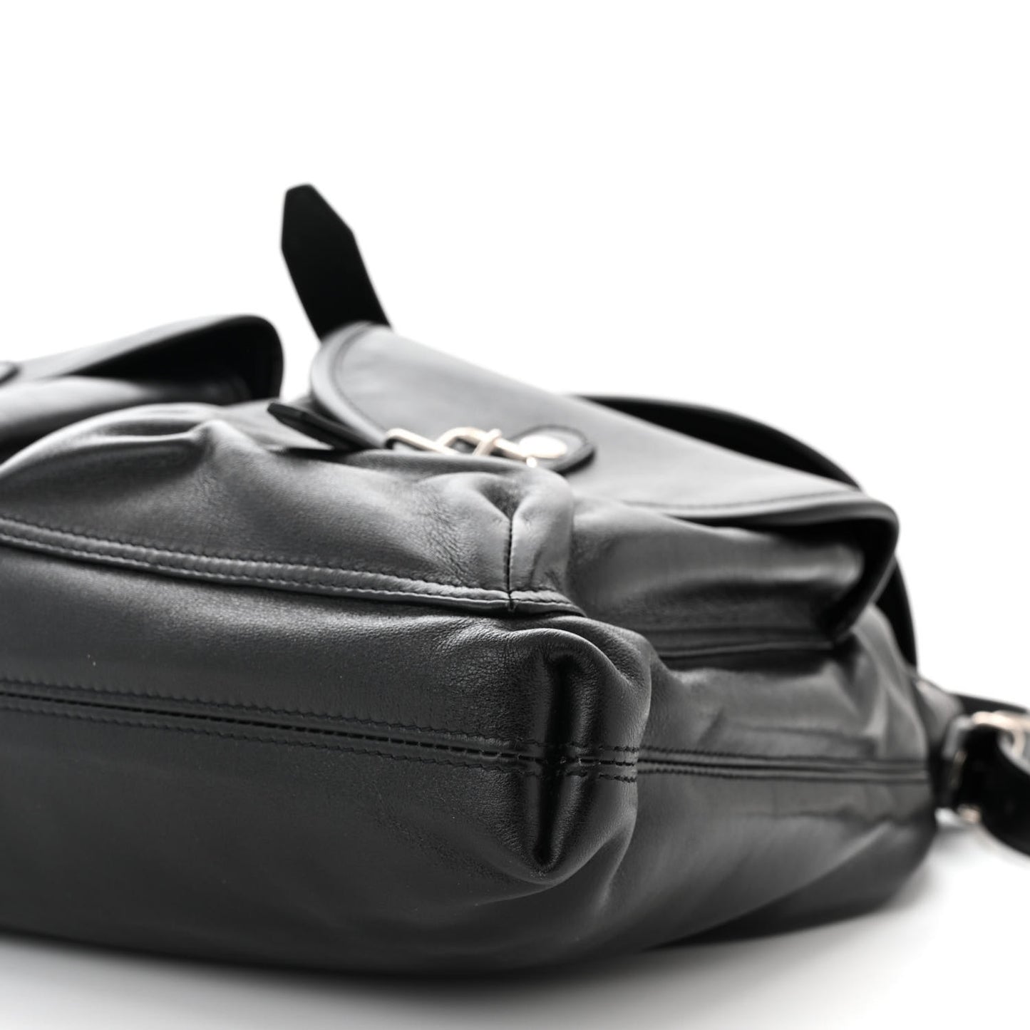Calfskin Shoulder Backpack Bag Black