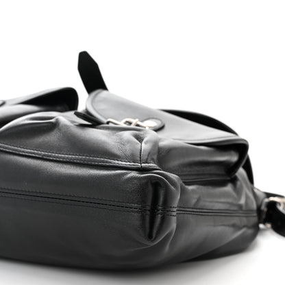 Saint Laurent Calfskin Shoulder Backpack Bag Black 10 of 10