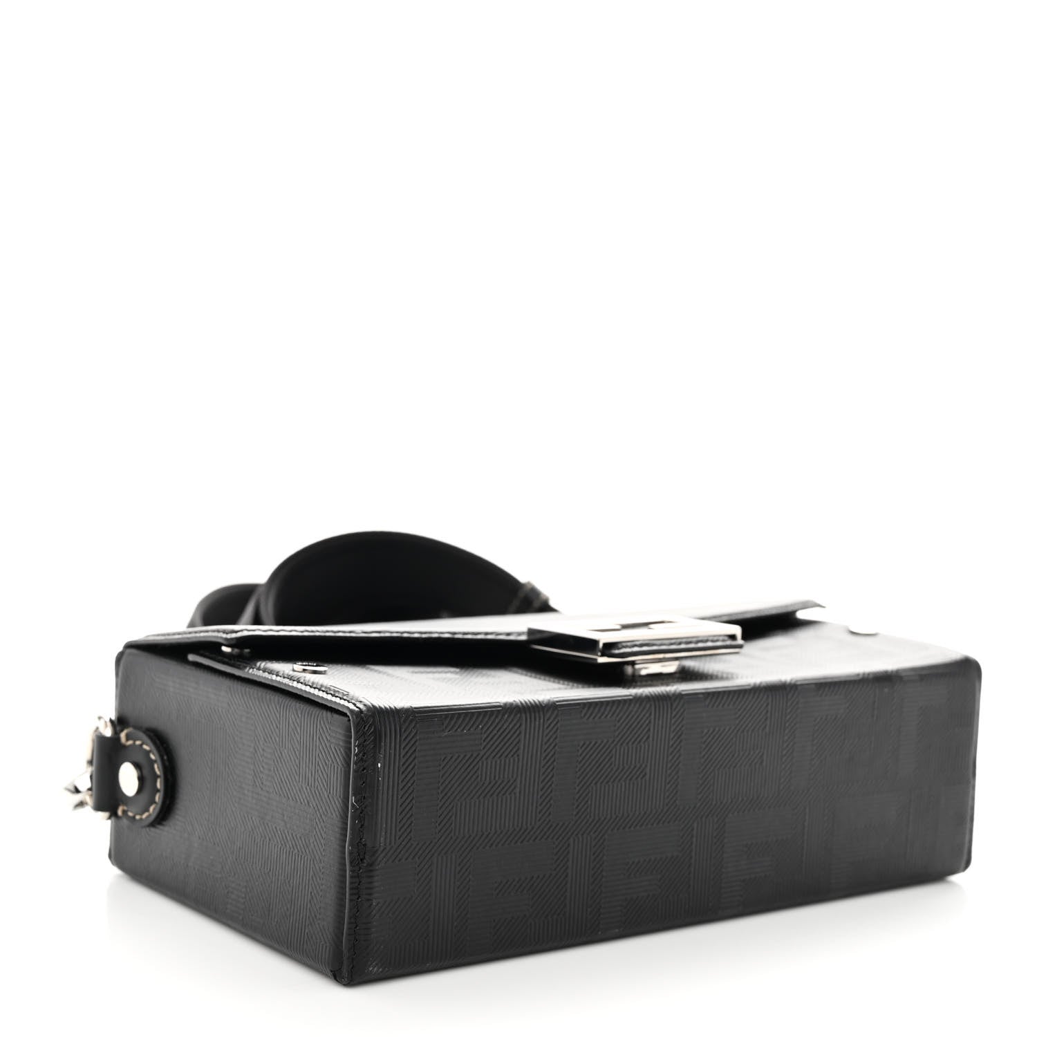Fendi Vitello King FF Lines Embossed Baguette Soft Trunk Black 4 of 9