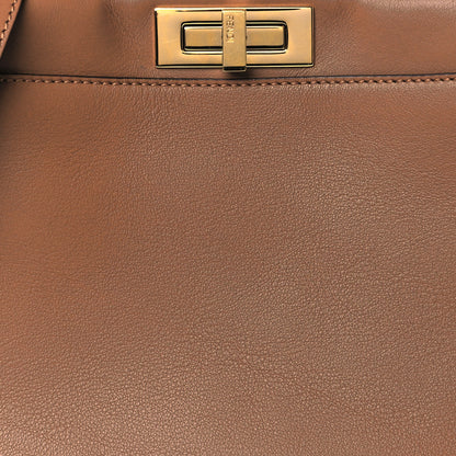 Fendi Vitello Seta Shiny Nappa Ayers Medium Peekaboo Iconic Satchel Brownie Menta 8 of 10