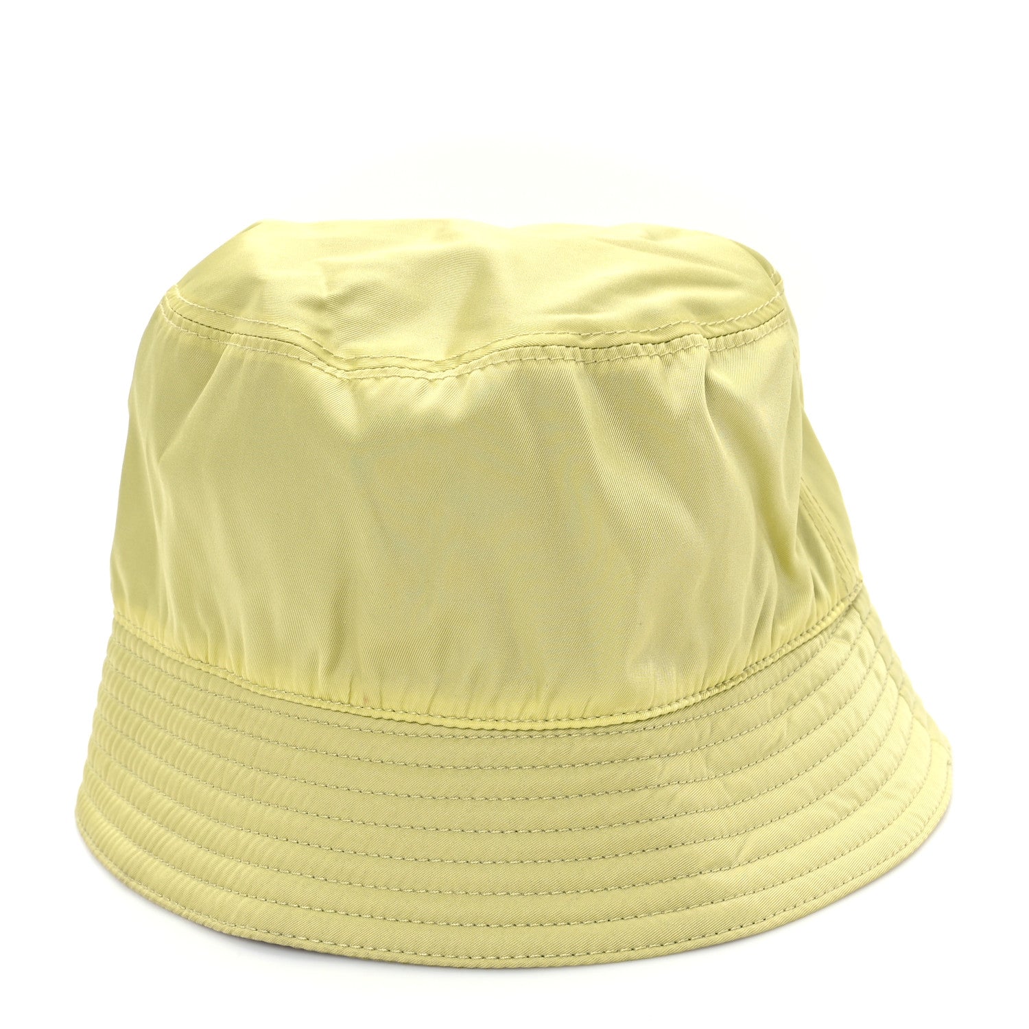Prada Re-Nylon Metal Triangle Logo Mens Bucket Hat M Giallo 5 of 8