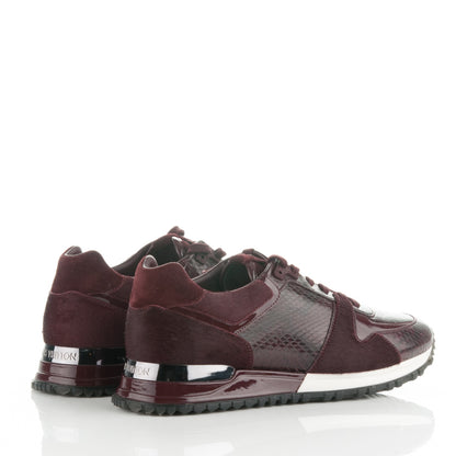 Louis Vuitton Calf Hair Suede Python Run Away Sneakers 37.5 Bordeaux 4 of 7