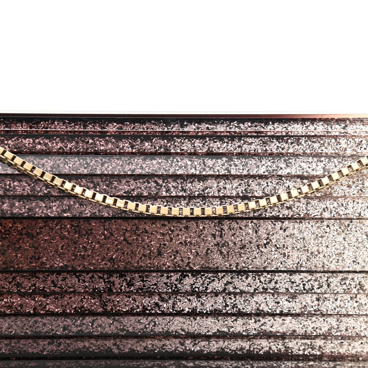 Acrylic Glitter Sweetie Clutch Black Champagne