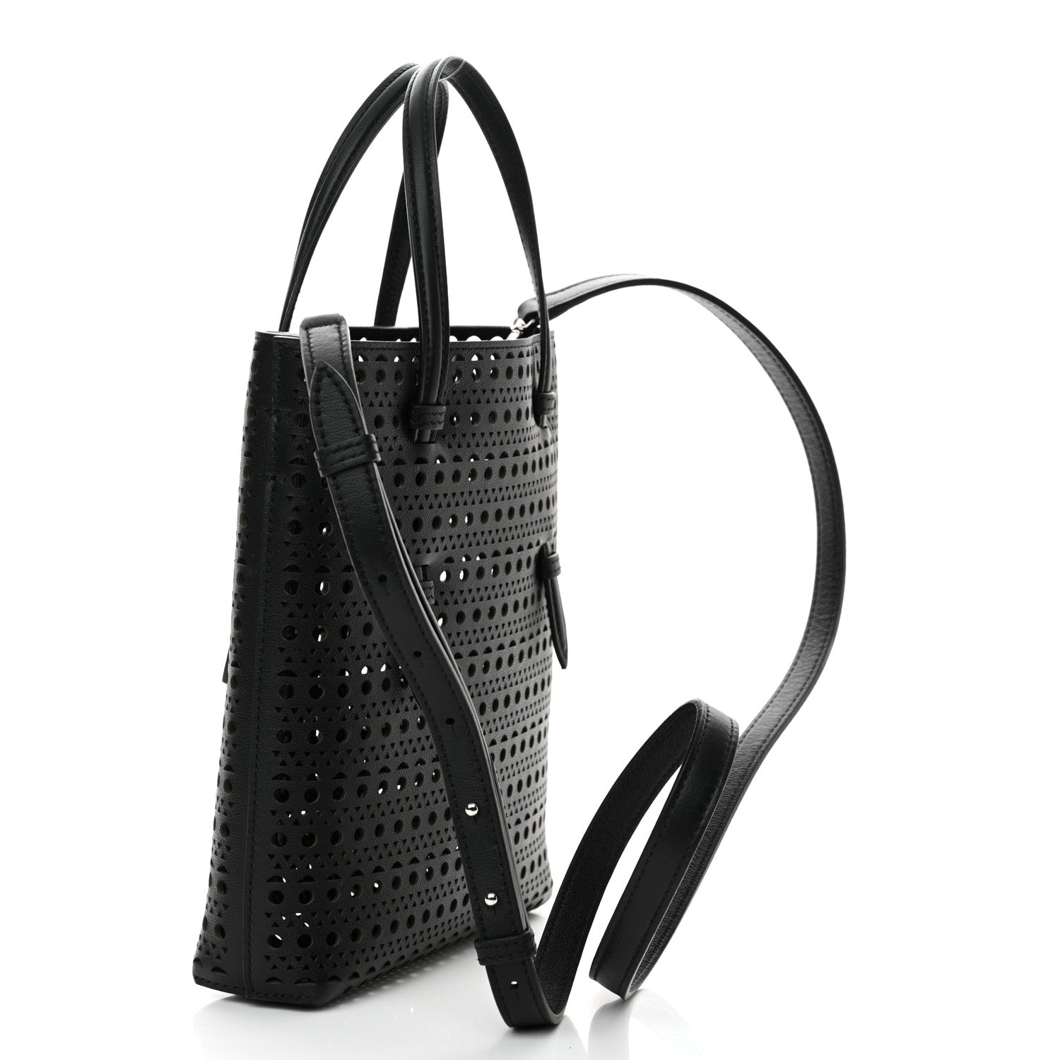 Alaia Calfskin Vienne Mina North South Tote  Black 3 of 9