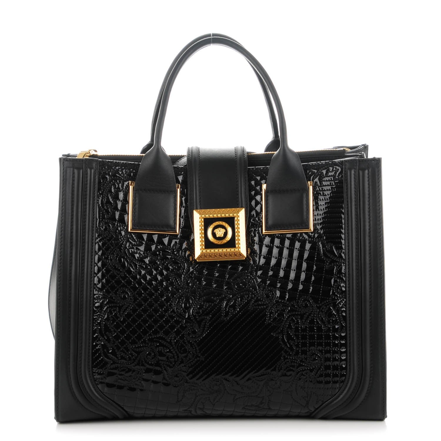 Versace Patent Micro Vanitas Icon Handbag Black 1 of 6