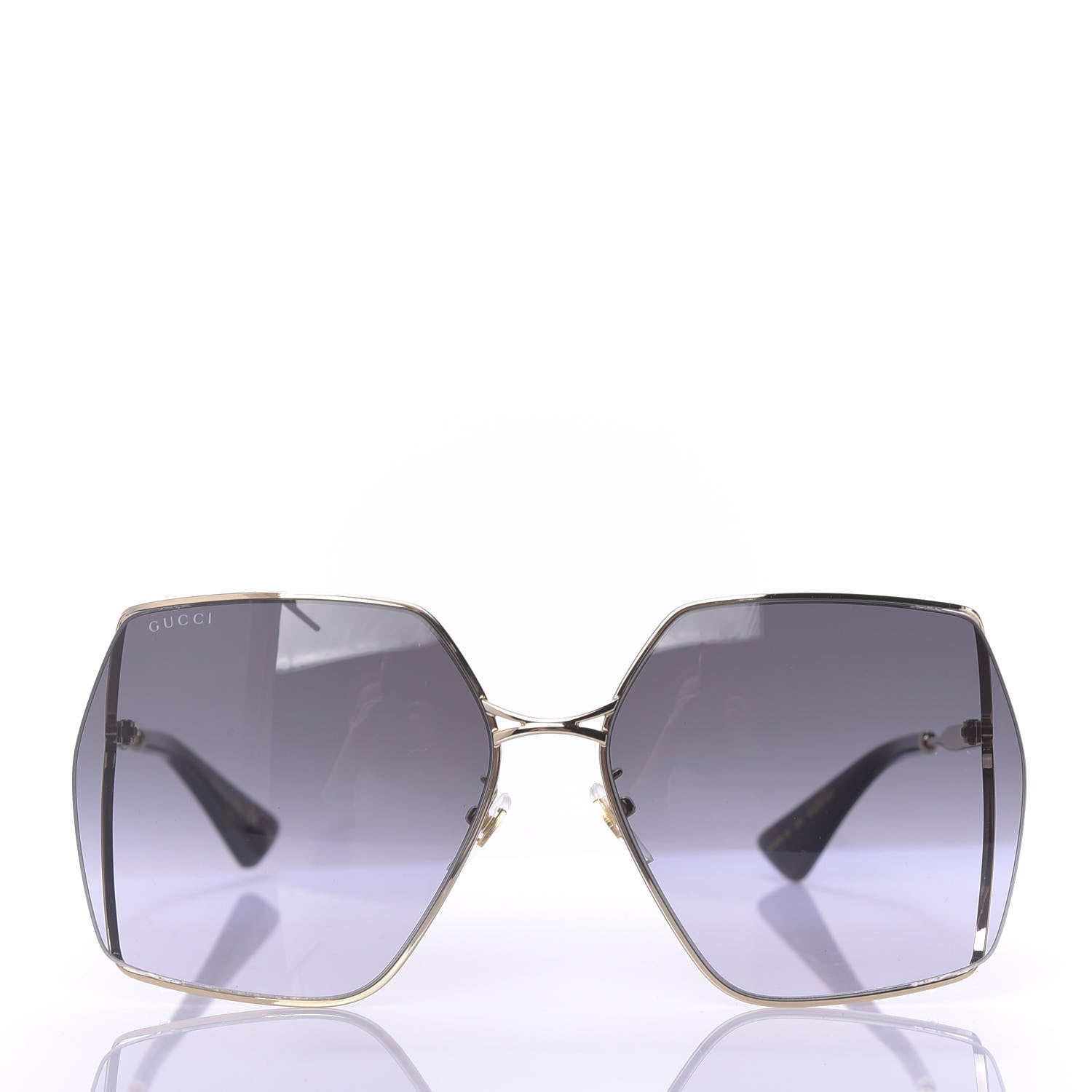 Gucci Oversized Sunglasses GG0817S Gold 2 of 7