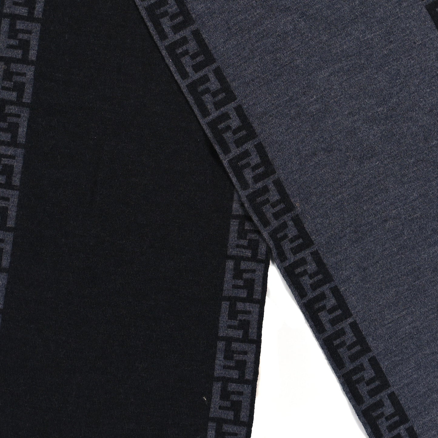 Wool FF Scarf Grey Black