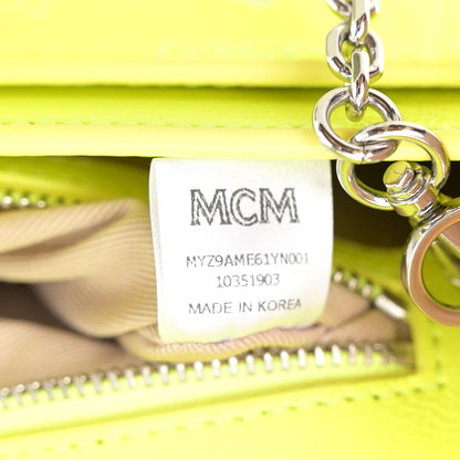 MCM Visetos Monogram Medium Millie Crossbody Bag Neon Yellow 7 of 11